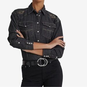 LAUREN Ralph Lauren Studded Denim Shirt